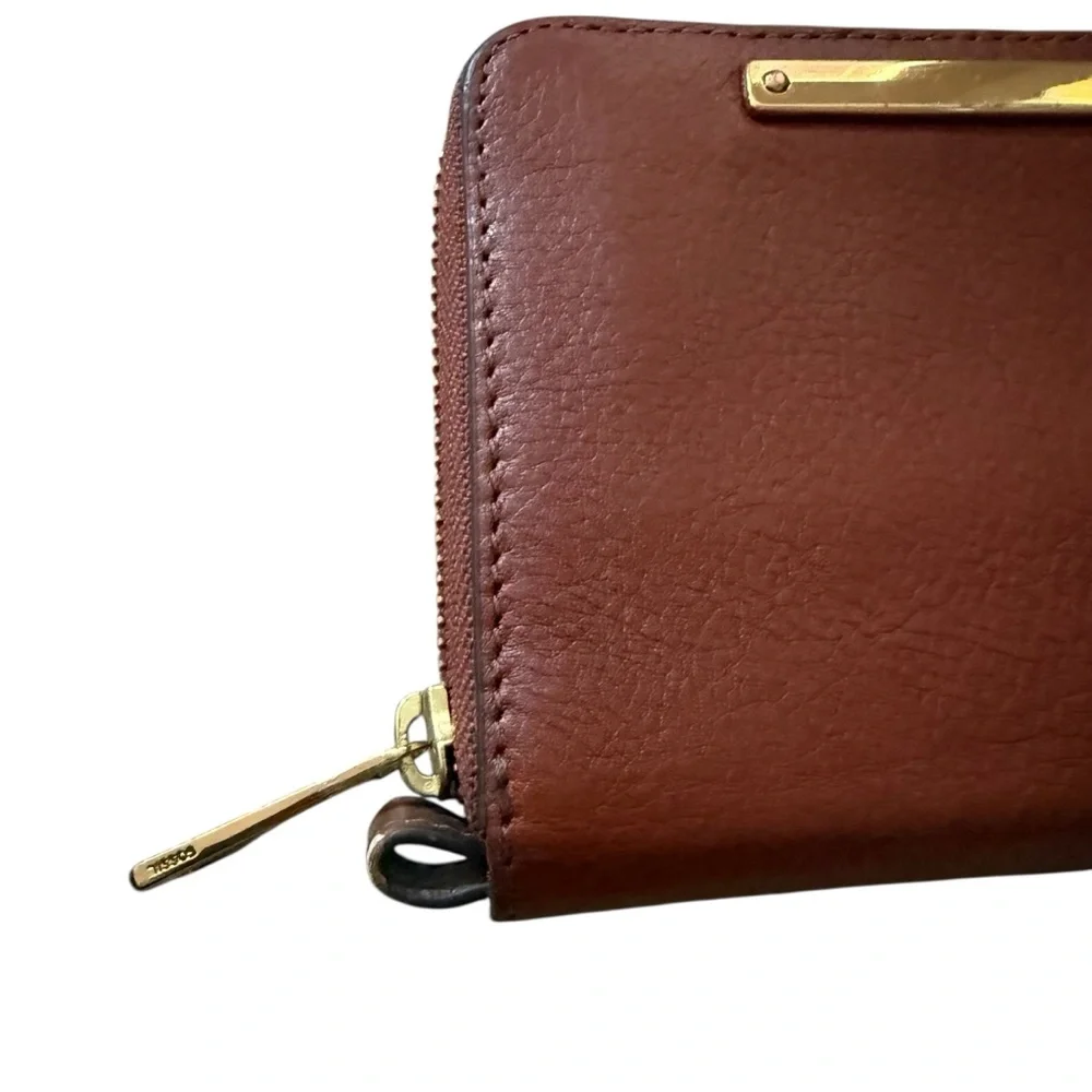 Fossil Chestnut Leather Wallet with Gold Accent - Picture 3 of 8
